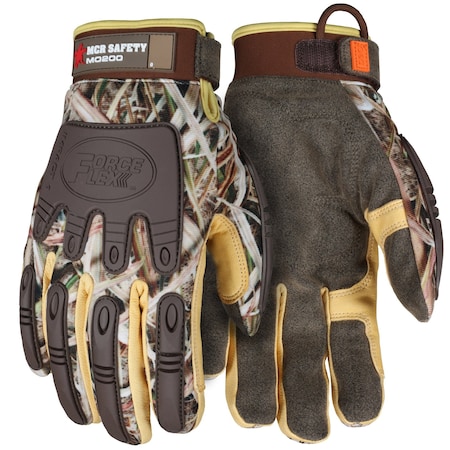 Mcr Safety Gloves, ForceFlex Multi-Task MossyOak D3O Winter, M, PR MO200M
